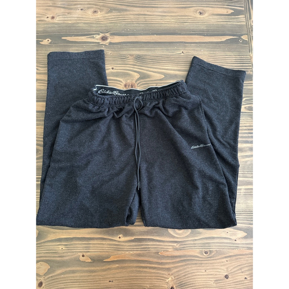 Men’s Eddie Bauer Charcoal Sweatpants Size M Drawstring Waist, Logo Embroidery - Picture 1 of 6